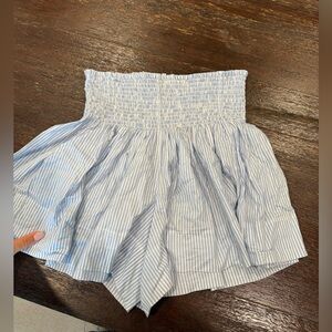 Blue Striped Women's Shorts